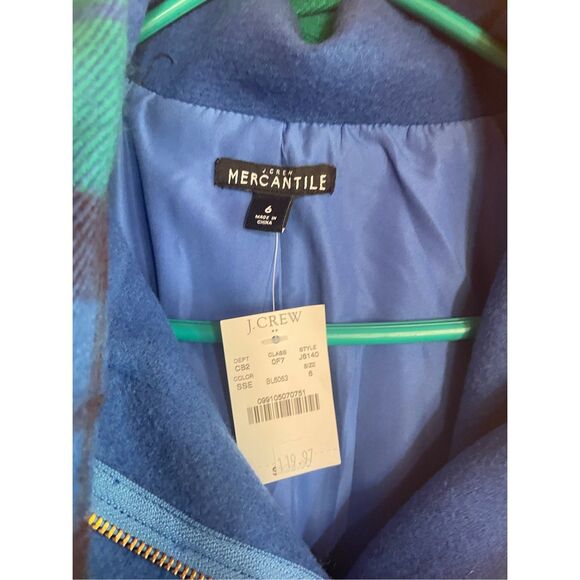 J. CREW Women’s Sz 6 Wool Blend Coat in Royal Blue with Matching Scarf - Picture 2 of 5